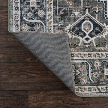 Alacati Ogee Medallion Washable Area Rug